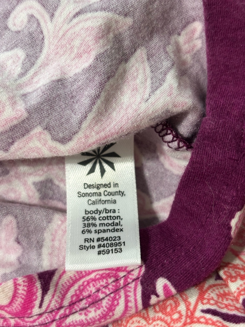 Athleta Printed Tee Maxi Dress, Raspberry Brocade Dip Dye Ombre, Size Small - Picture 7 of 8